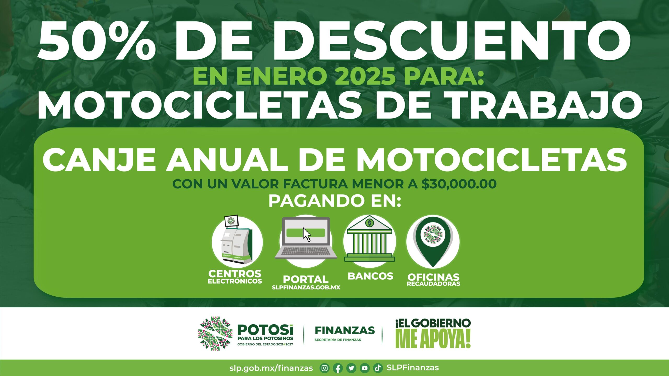GOBIERNO DEL ESTADO BRINDA APOYO A MOTOCICLISTAS CON DESCUENTO EN CANJE ANUAL