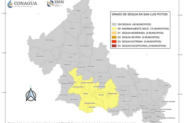 CONAGUA INFORMA SOBRE EL MONITOR DE SEQUÍA EN EL ESTADO DE SAN LUIS POTOSÍ