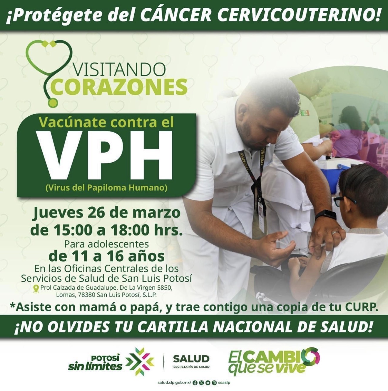GOBIERNO ESTATAL REFUERZA PROTECCIÓN A ADOLESCENTES CON VACUNACIÓN CONTRA EL VPH