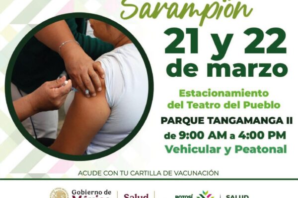 REALIZARÁN VACUNACIÓN MASIVA CONTRA SARAMPIÓN EN EL PARQUE TANGAMANGA II