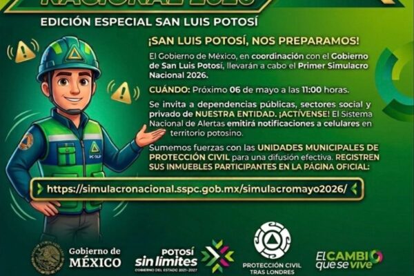 GOBIERNO ESTATAL CONVOCA A PRIMER SIMULACRO NACIONAL DE 2026