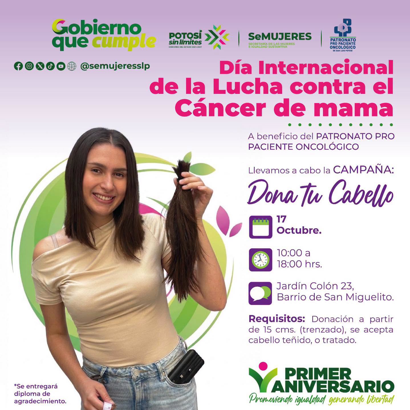 SECRETARÍA DE LAS MUJERES CONVOCA A DONAR CABELLO EN APOYO A PACIENTES ONCOLÓGICOS