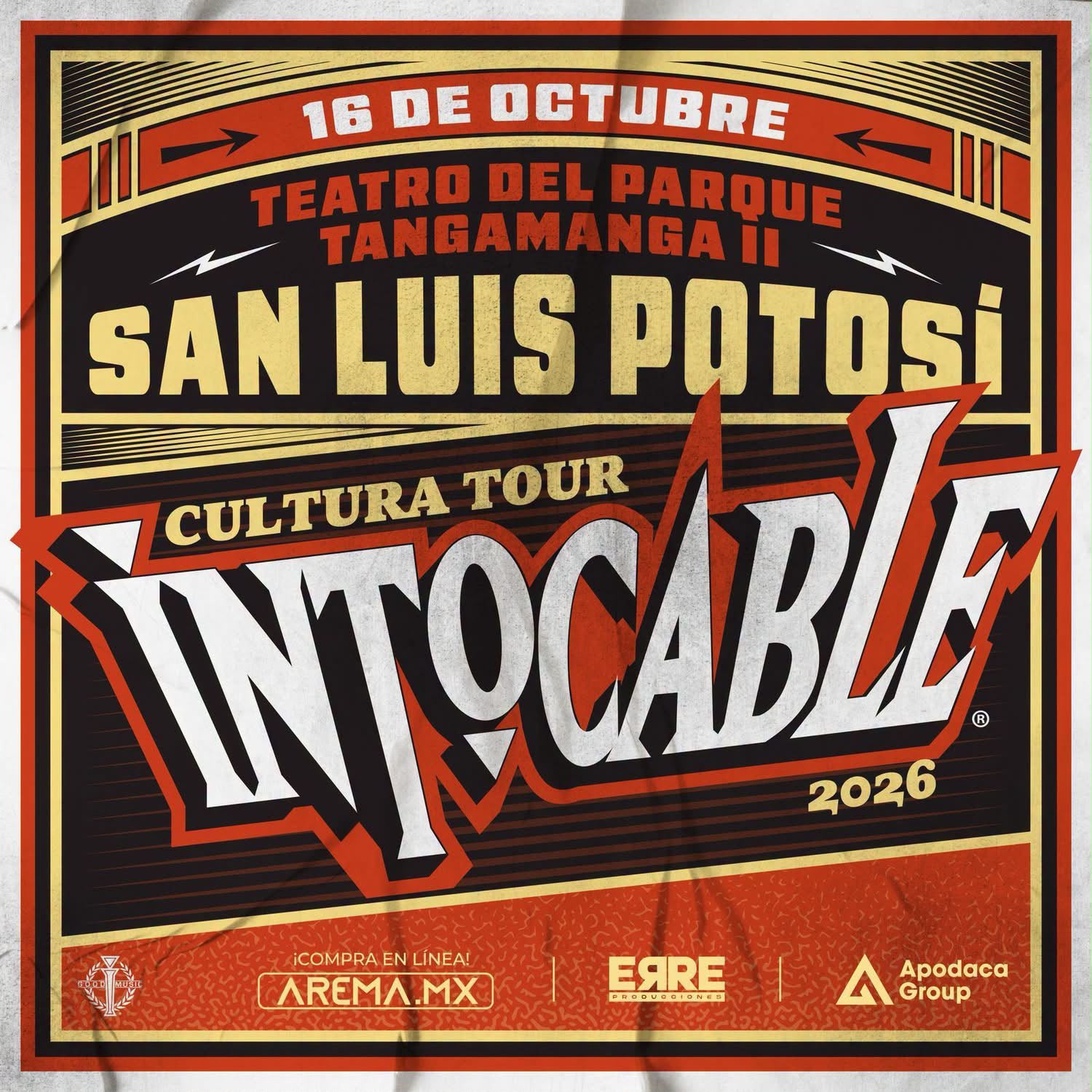 HOY SE PRESENTA INTOCABLE EN EL TEATRO DE LA CIUDAD DEL PARQUE TANGAMANGA II